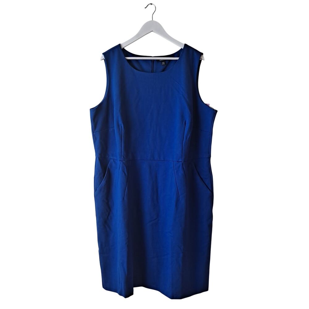 Lands' End Sheath Dress Sleeveless Knee-Length Cobalt Blue Womens Plus Size 24W
